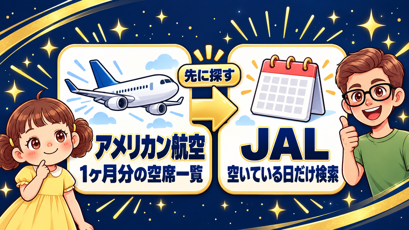 図解:解決 JALワンワールド特典航空券で大人数でも1発で空席を探し出せる方法は「アメリカン航空で先に探す」