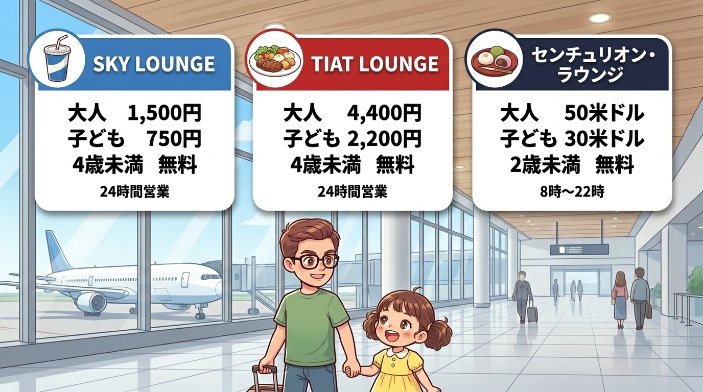 羽田第3ターミナルのSKY LOUNGE・TIAT LOUNGE・センチュリオンラウンジの料金と営業時間