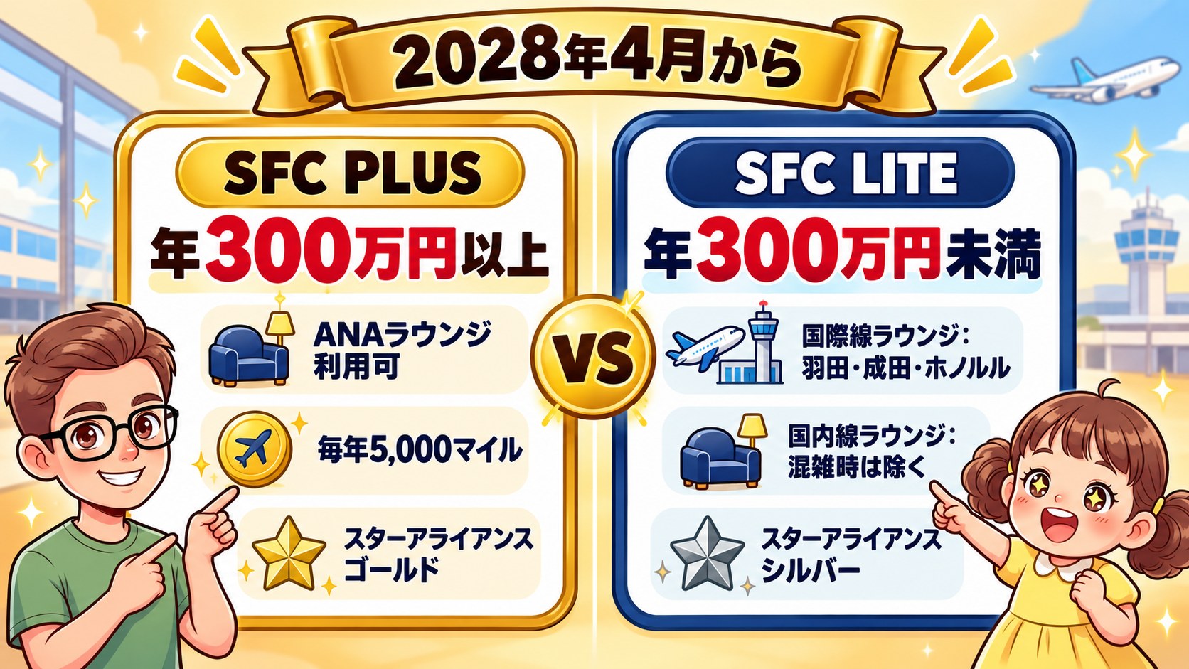 2028年4月からのSFC PLUSとSFC LITEの違い(年300万円以上か未満か)